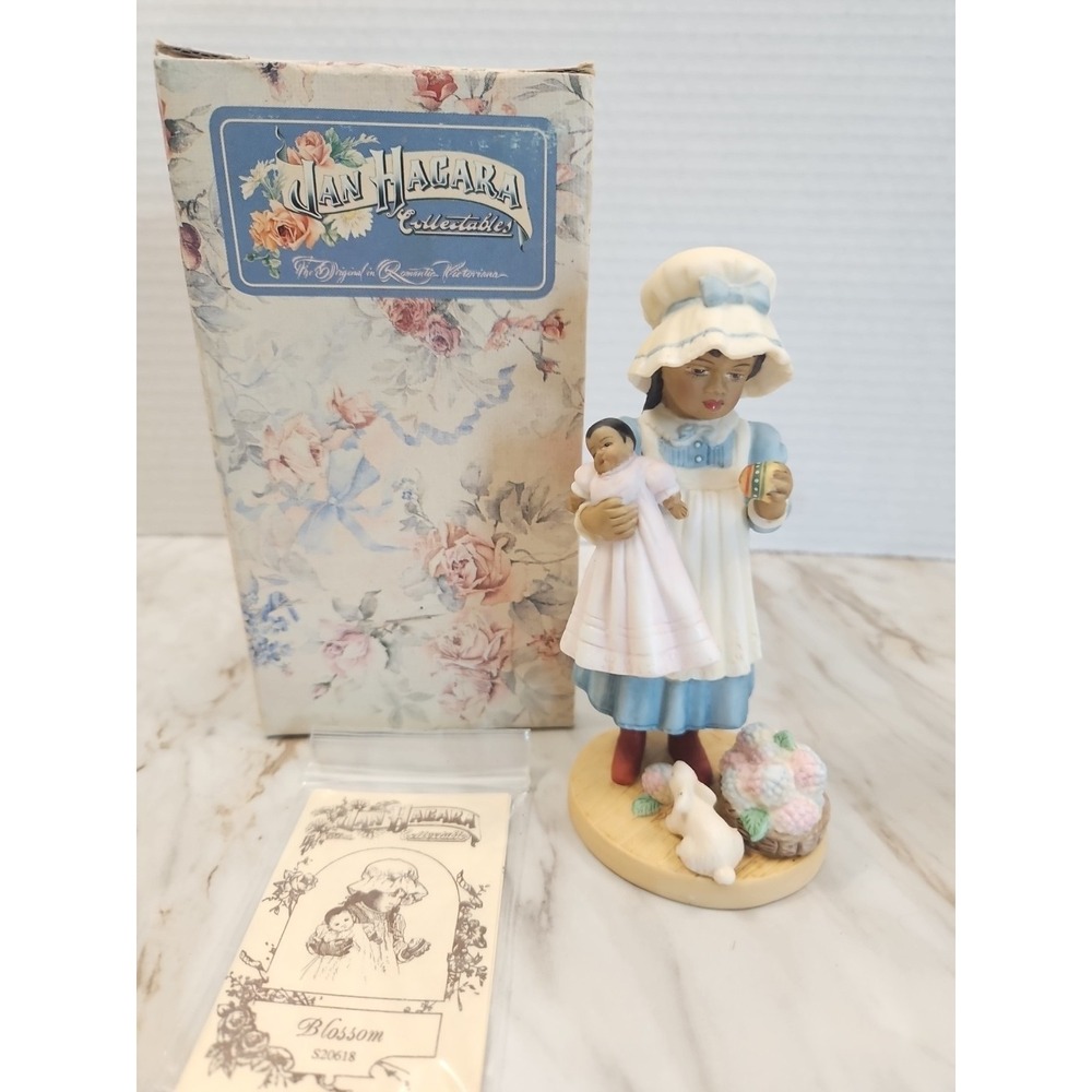 Jan Hagara 'BLOSSOM' #S20618 Girl Bonnet Doll Bunny‎  Figurine #5687 Of 7500